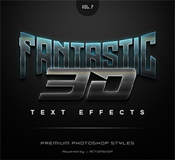极品PS样式－10个3D金属效果(第七套/含PSD文件)：Fantastic 3D Text Effects Vol.7